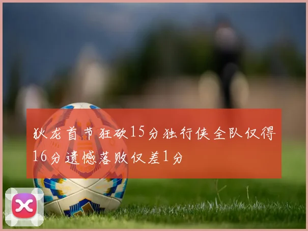狄龙首节狂砍15分独行侠全队仅得16分遗憾落败仅差1分